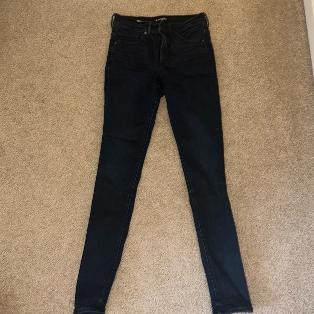 Express High-Rise Dark Blue Skinny Jeans – Women’s Size 0